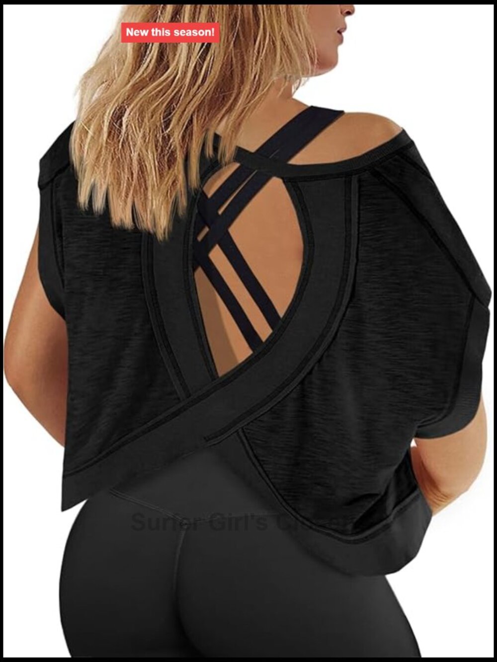Plus Size Open Back Workout Crop Top | Short Sleeve Running Active T-Shirt